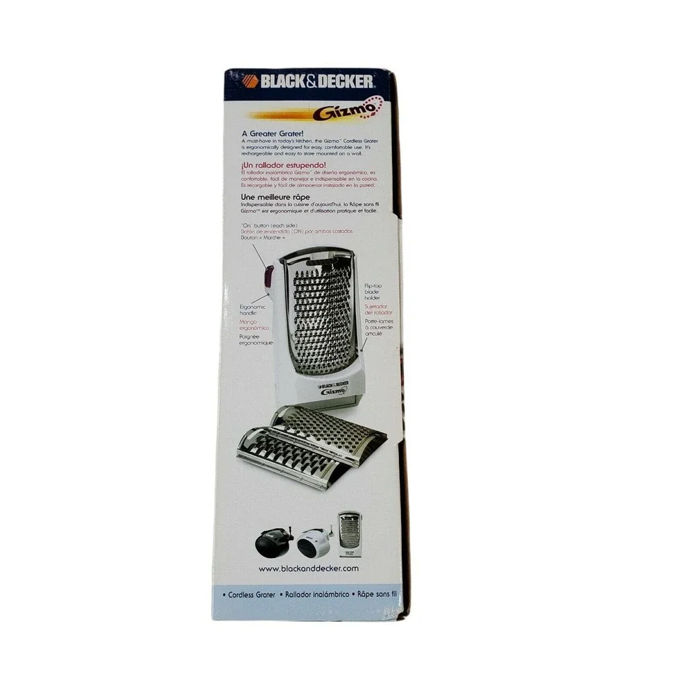 Black & Decker Gizmo Cordless Grater Cheese Shaver Shredder Kitchen Gadget Gift